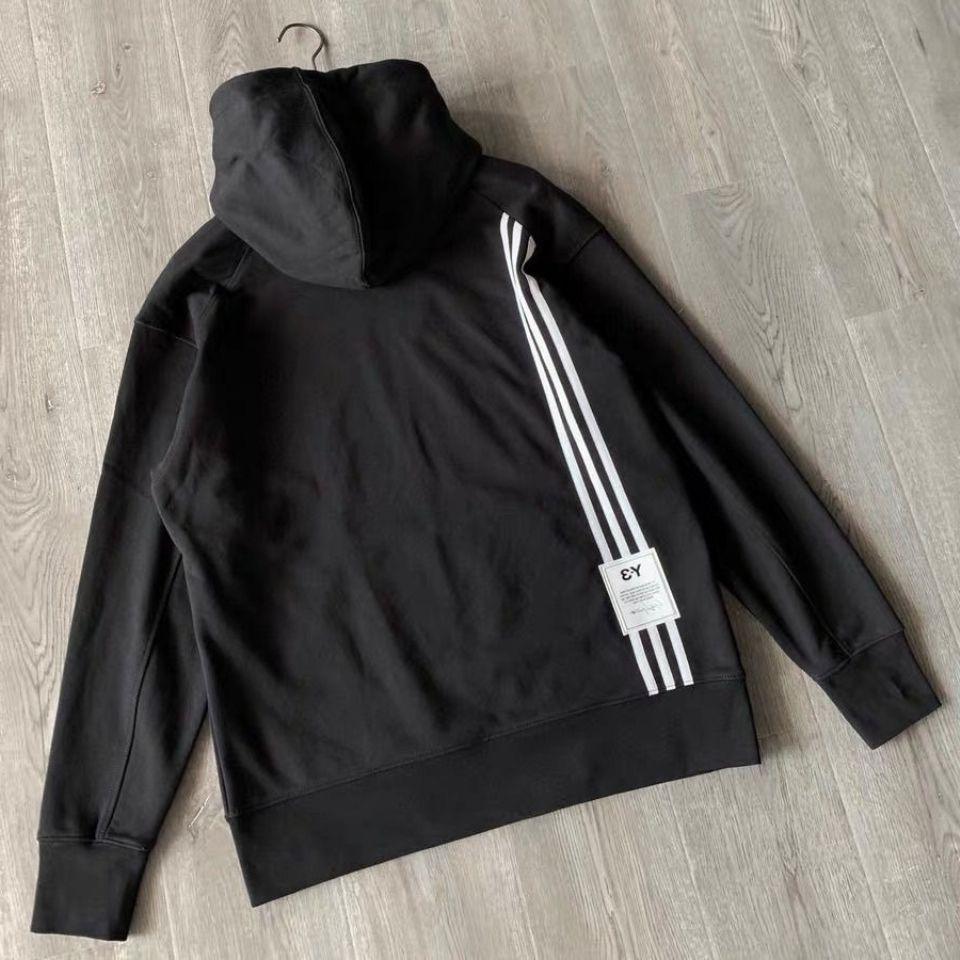 冬季黑武士y3连帽休闲卫衣潮牌拼接大码上衣百搭男士早秋情侣外套