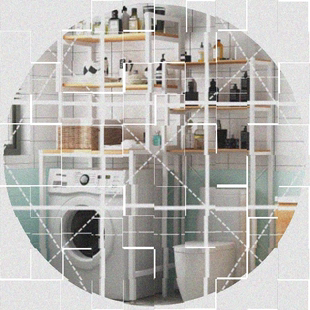 。洗衣机置物架壁挂式阳台洗衣柜放组合冰箱架货架上方家用厨房侧