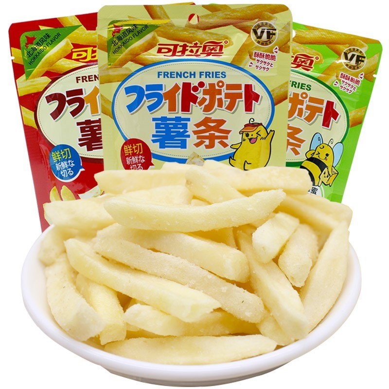 【3袋包邮】可拉奥薯条番茄味蜂蜜黄油味原味薯片膨化休闲零食60g