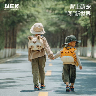 uek儿童书包女孩幼儿园创意可爱动物包虎虎包出行小背包轻便背包