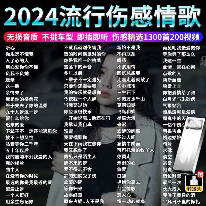 DJ音质网络音乐盘u歌曲汽车U盘2024伤感情载抖音MP3新款车用无损