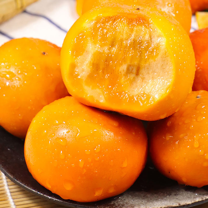 广西巧克力脆柿子5斤新鲜甜脆柿当季应季水果黄甜硬柿子脆皮柿3