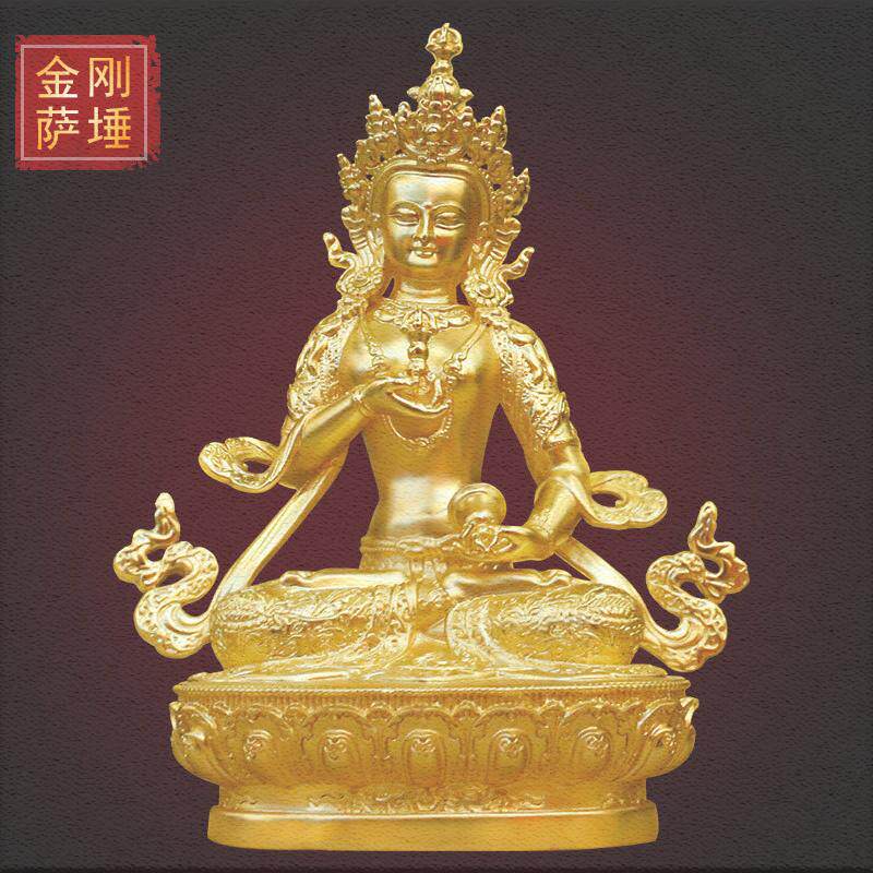 3寸纯铜镀24k黄金金刚萨埵佛像藏传佛教用品佛堂密宗供奉神像摆件