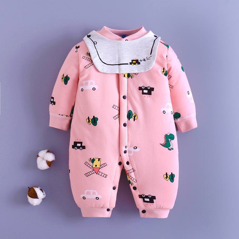 婴儿连体衣秋冬外穿夹棉保暖中厚棉衣新生儿衣服男女宝宝纯棉哈衣