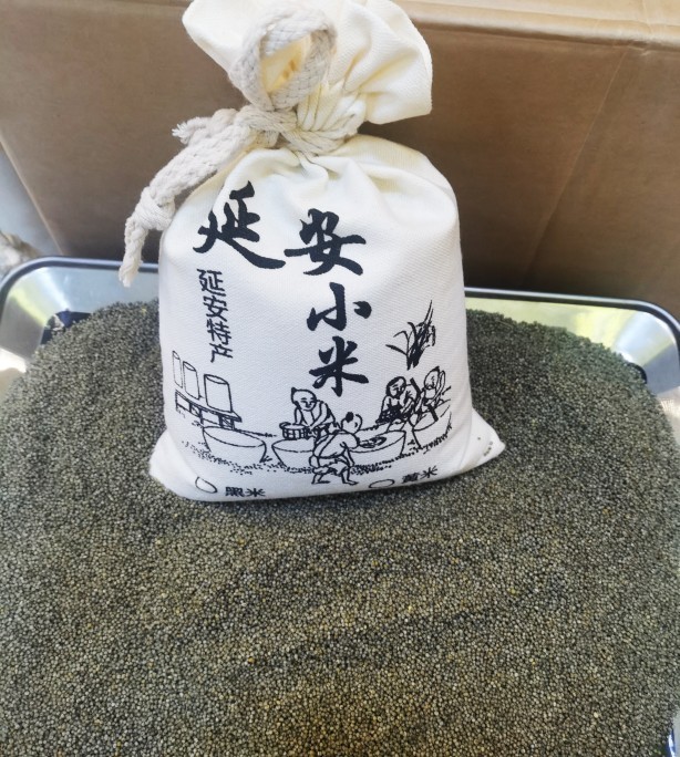 陕北特产 延安黑小米 米脂小米营养价值高2斤布袋装散装包邮