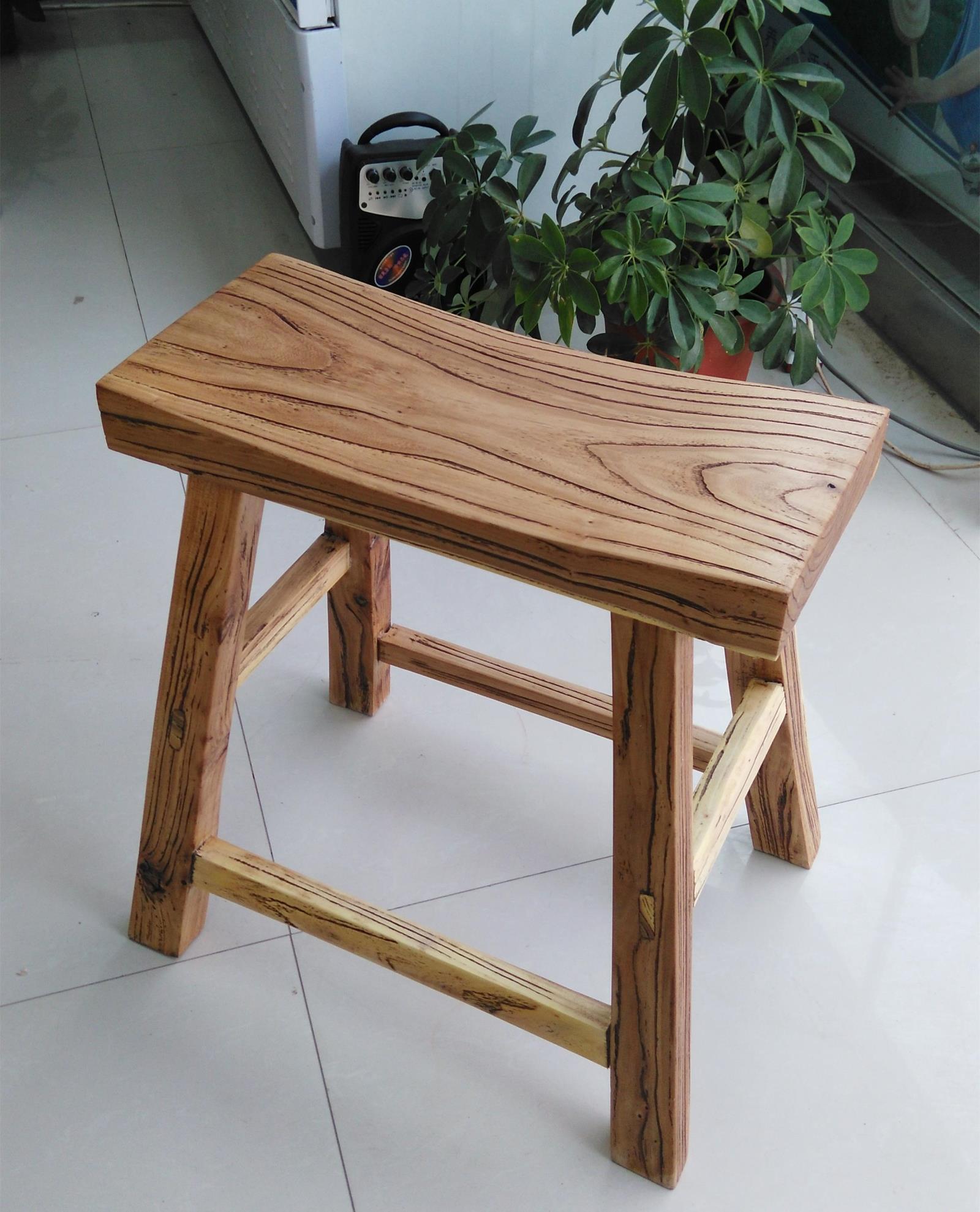 批独板老量榆木凳卯条子马鞍凳实木凳榫仿古怀桌旧凹面凳餐椅吧凳