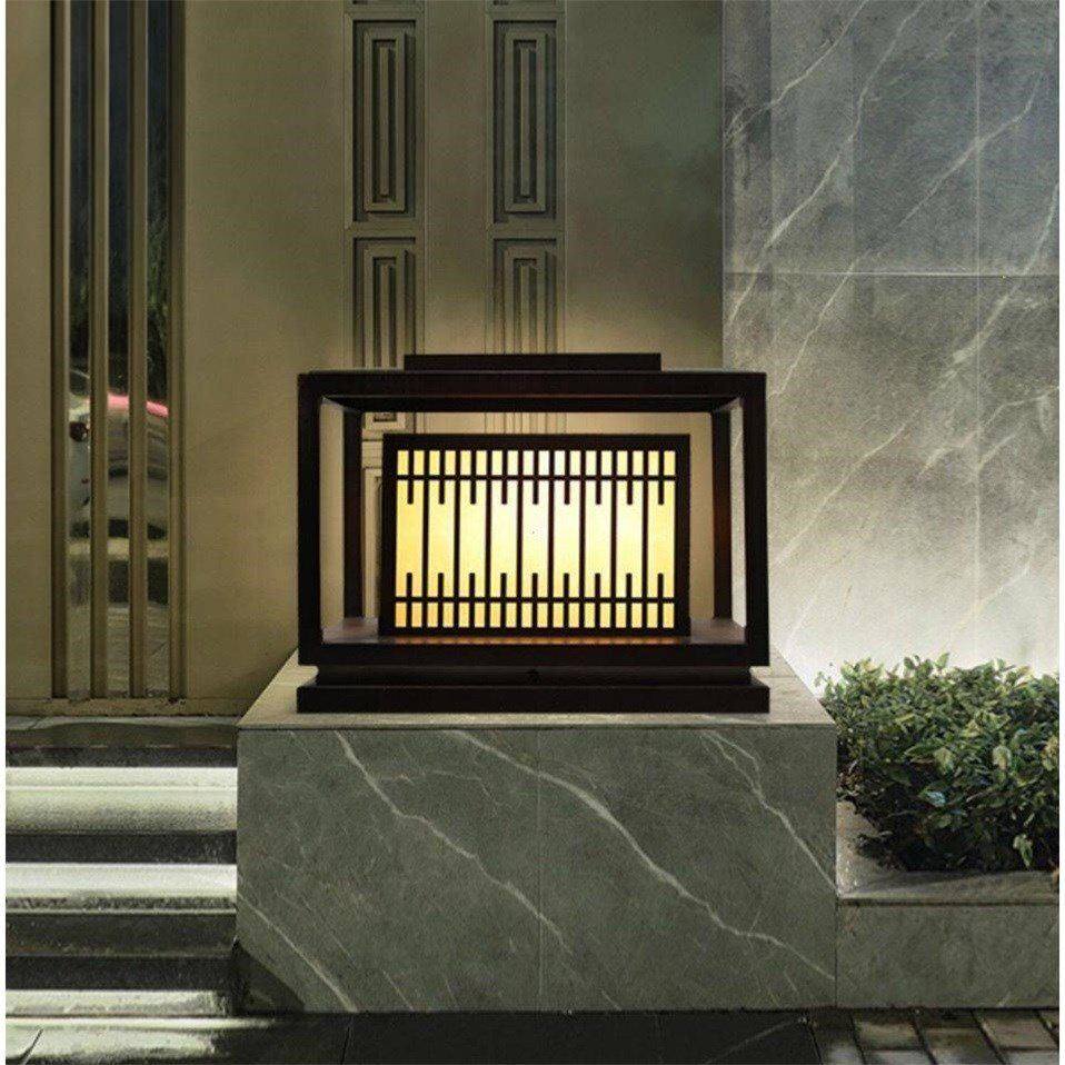 柱头灯防水草坪灯户外庭院灯室外家用门柱灯新中式云石花园草地灯