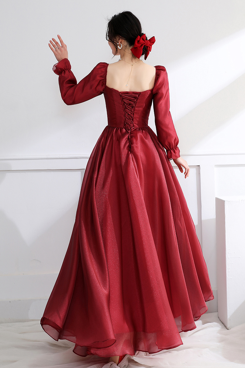 新娘敬酒服红色婚纱小个子法式订婚连衣裙在逃公主结婚礼服女孕妇
