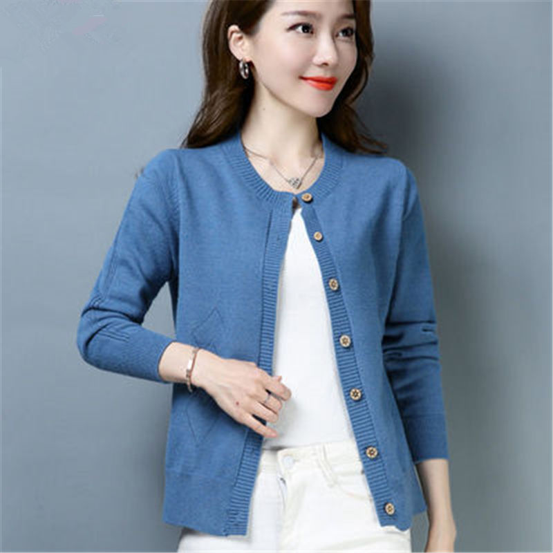 韩版秋冬针织开衫女修身毛衣外搭短款外套长袖百搭2020新春款上衣