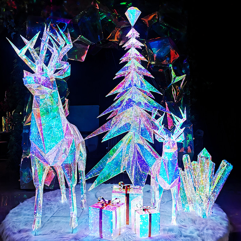 冬季新款幻彩发光圣诞树 商场大型发光道具dp点美陈商场装饰布置