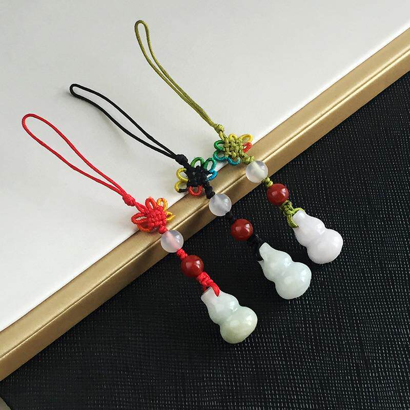 玉胡芦吊坠小玉石葫芦防小人随身挂件手机吊坠挂绳男汽车挂件车