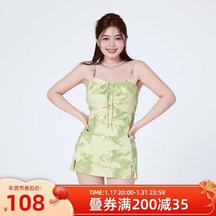 大码连体泳衣女2024新款泡温泉秋冬高级感网红女孩游泳衣遮肉显瘦