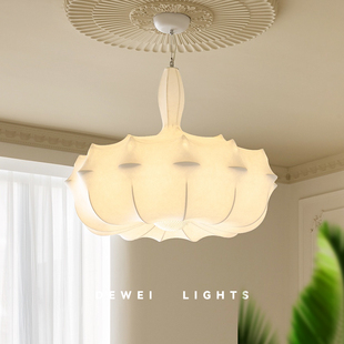 意大利创意蚕丝灯法式奶油风侘寂风设计师灯具客厅卧室餐厅吊灯