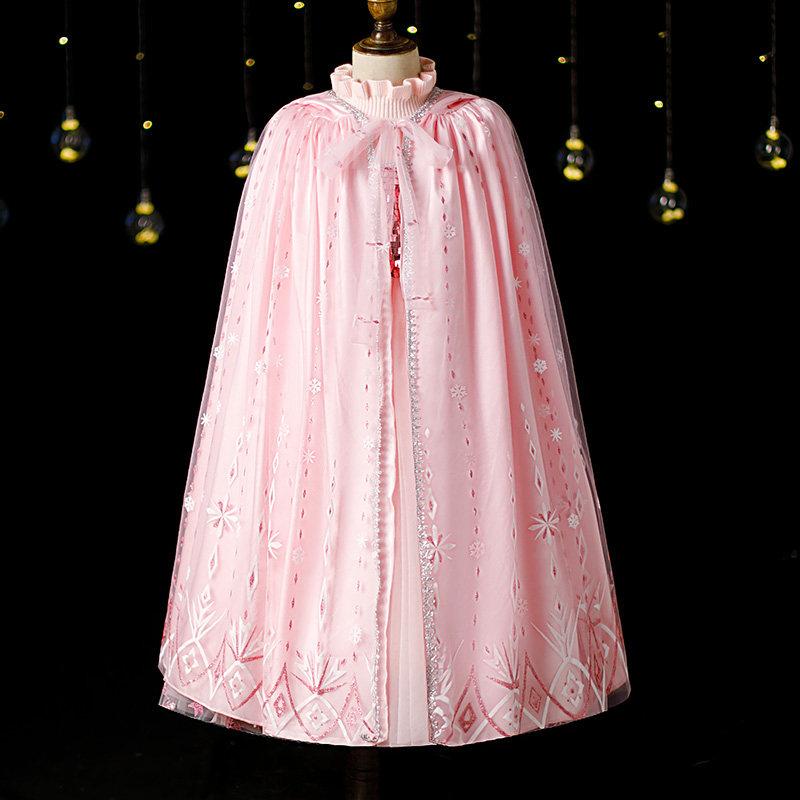 冰雪奇缘公主披风女童爱莎表演披肩宝宝洋气斗篷圣诞节安娜表演服