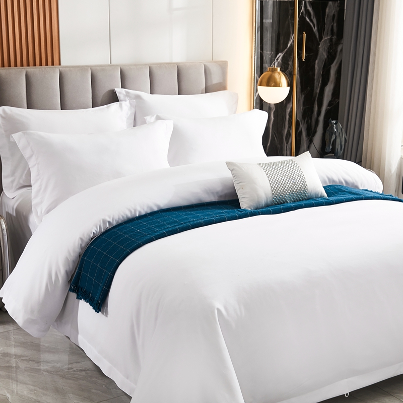 酒店专用白色四件套夏季简约风民宿宾馆被套床单三件套床上用品4