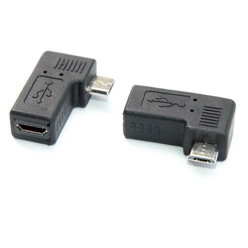 Left 90 Micro USB Male to Micro USB Female B Type Charger A