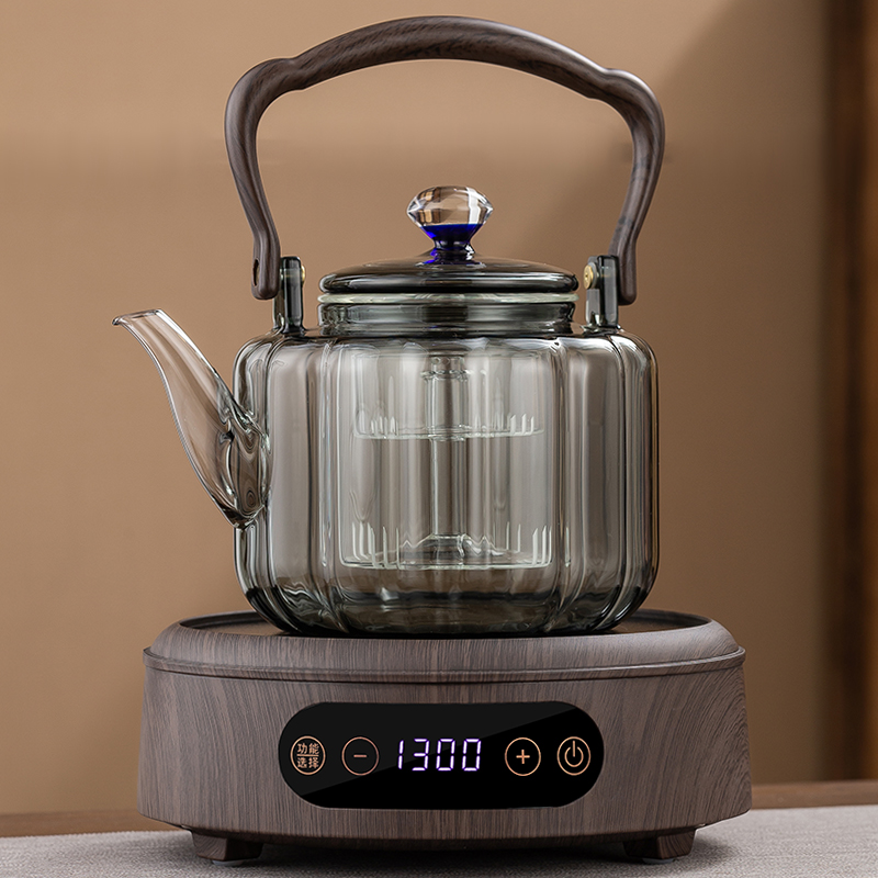 兴梵煮茶壶2024新款全玻璃蒸煮一体养生壶煮茶炉电陶炉蒸汽喷淋式