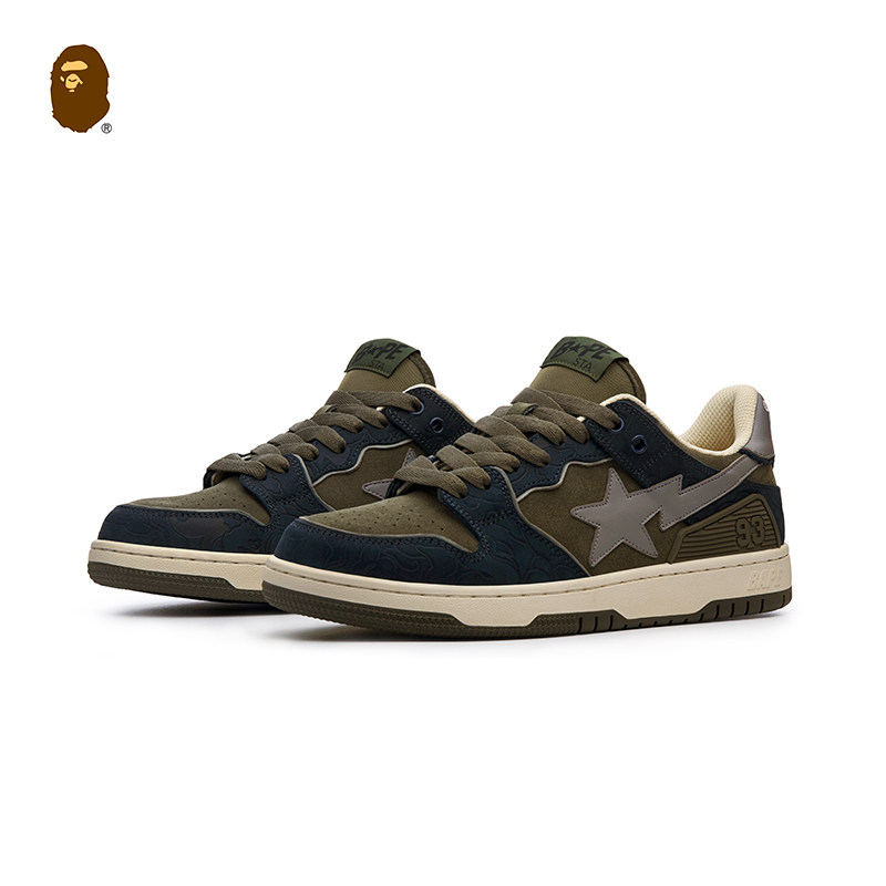 bapesta鞋子猿人星星sk8板鞋情侣运动鞋撞色复古低帮休闲滑板鞋