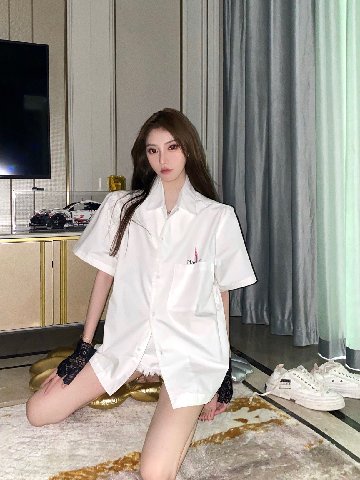 Placebo. 安瓶图案原创印花宽松短袖衬衫纯棉早春时尚男女同款|msdalam kategori Butik wanita / wanita, shirt - dari Buy2taobao.com untuk memberikan perkhidmatan ejen Taobao profesional membeli