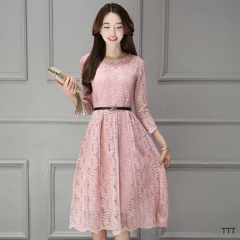 春装2018新款女连衣裙蕾丝