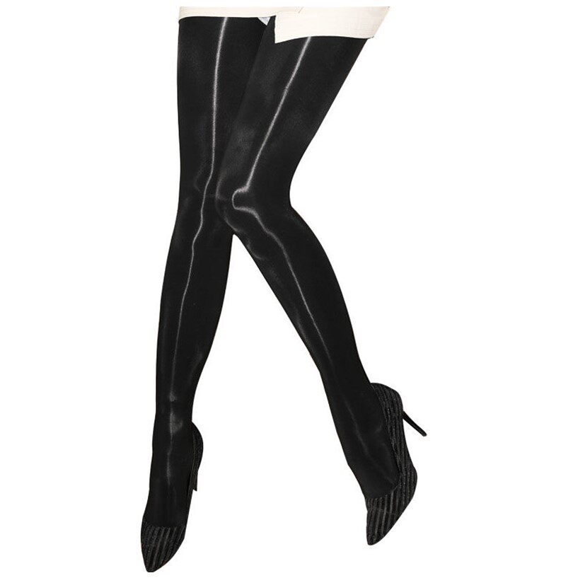 性感油亮加厚套装油光打底裤防勾丝男女神裤丝袜加绒高密反光袜