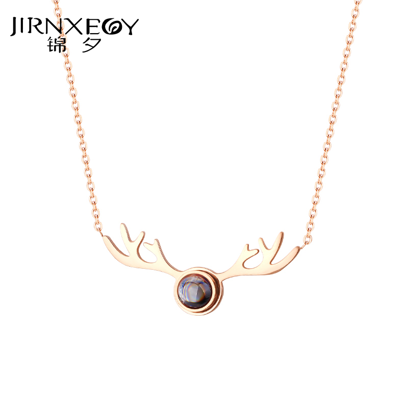 Korean Edition Rose Gold Projection Necklace A small minority Sense of design Light extravagance 2021 New clavicle chainin the Accessories/Fashion Jewelry, Necklace category - from Buy2taobao.com to provide professional Taobao agent buy service