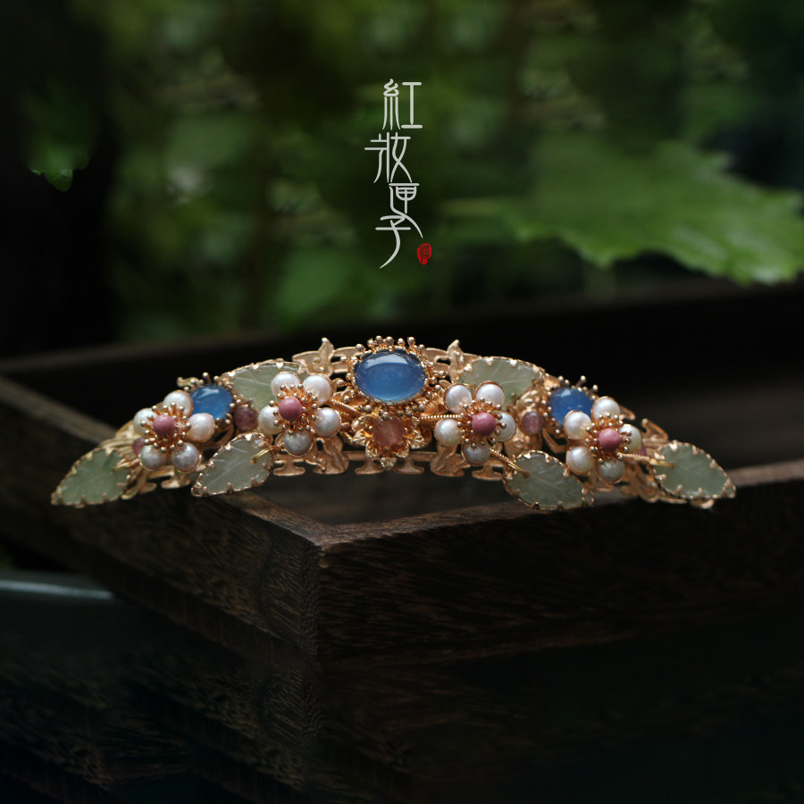 红妆匣子-韶华-多宝珍珠发冠古风梅花头冠发饰汉服配饰