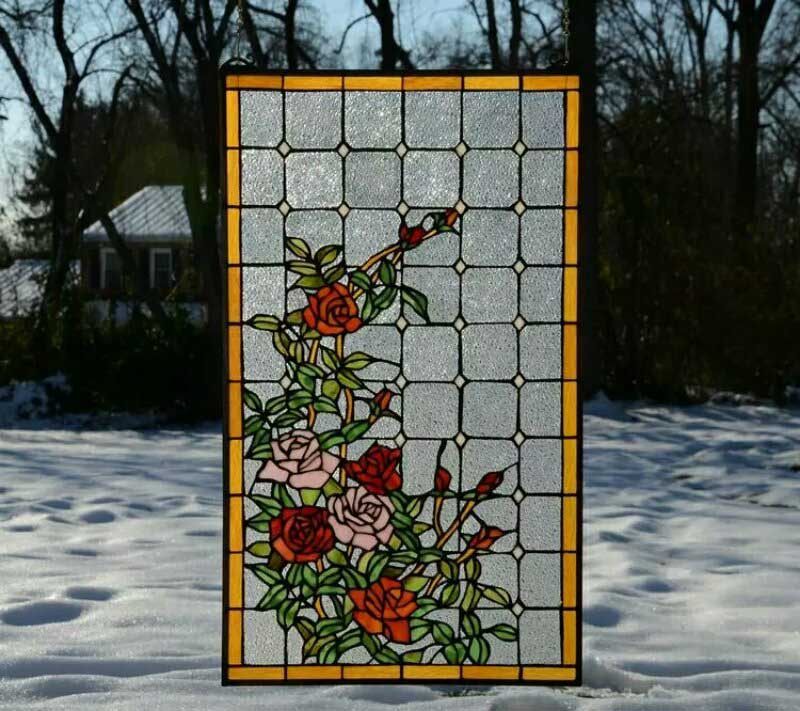 定制教堂镶嵌玻璃艺术蒂凡尼屏风彩绘推拉门窗吊顶隔断玄关包邮