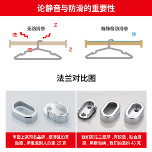 衣柜挂衣杆静音防滑加厚横杆衣通柜内杆子挂杆橱柜架子固定杆配件