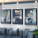 轻奢抽象沙发背景墙装饰画高级感客厅三联艺术壁画现代简约晶瓷画