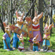 户外可爱兔子装饰玻璃钢雕塑花园卡通园林幼儿园草坪装饰落地摆件