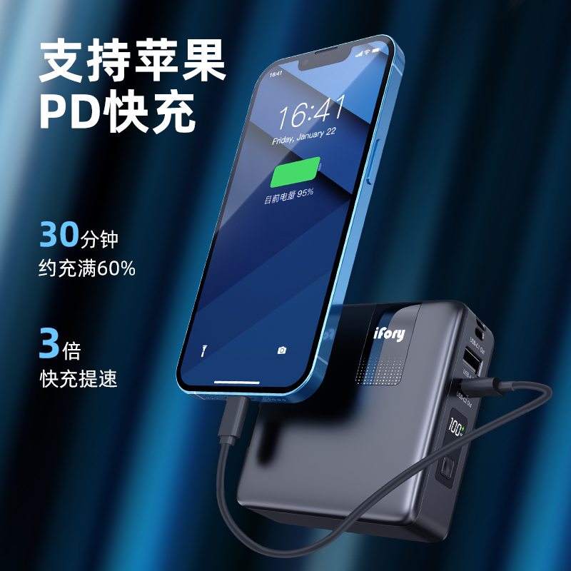 iFory安福瑞 65W氮化镓笔记本快充移动电源10000毫安时大容量适用苹果华为手机笔记本超级充电器充电宝二合一|ruв категории Цифровые аксессуары, аксессуары для мобильных телефонов, зарядные устройства для мобильных телефонов - от Buy2taobao.com для оказания профессиональной услуги покупки агента Taobao
