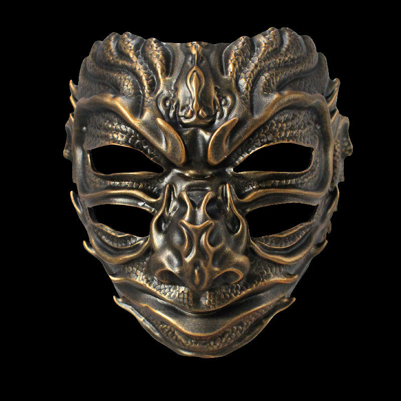 万圣节中国古风汉服神秘恶魔cos装扮表演舞会树脂面具