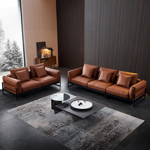 真皮沙发大户型客厅头层牛皮图片