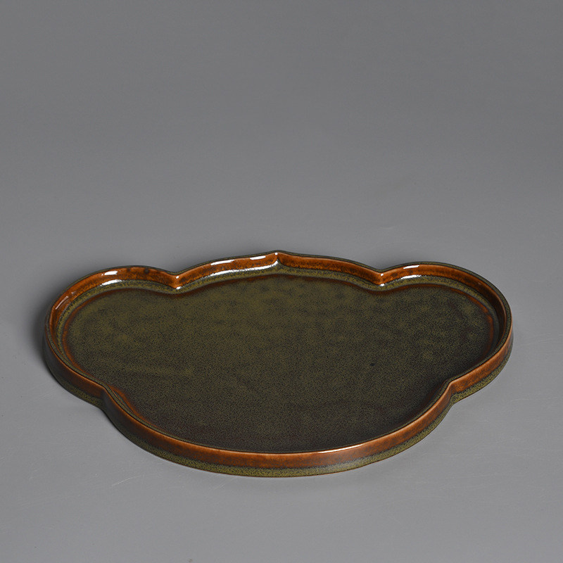 事事如意茶盘功夫茶具干泡盘茶台陶瓷壶承窑变创意中式餐盘