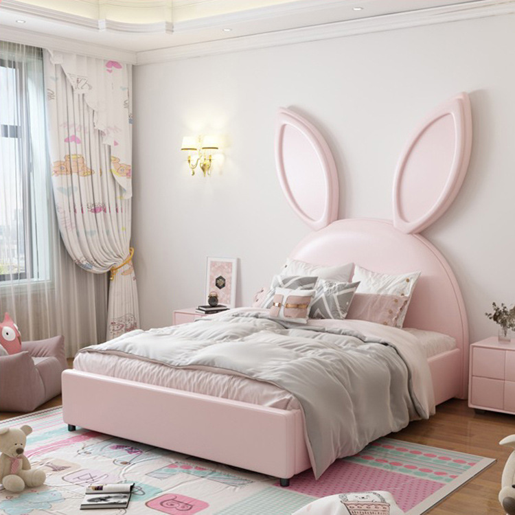 一折日月和_日月和儿童床女孩公主床小女孩单人床女童床兔子卡通床