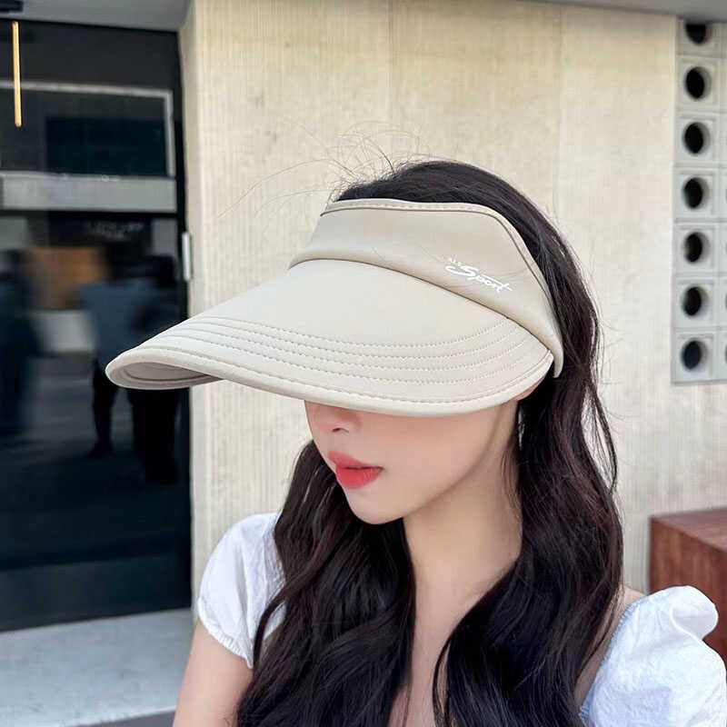夏季空顶帽女韩版猫耳朵时尚太阳帽户外百搭可爱大头围防晒遮阳帽