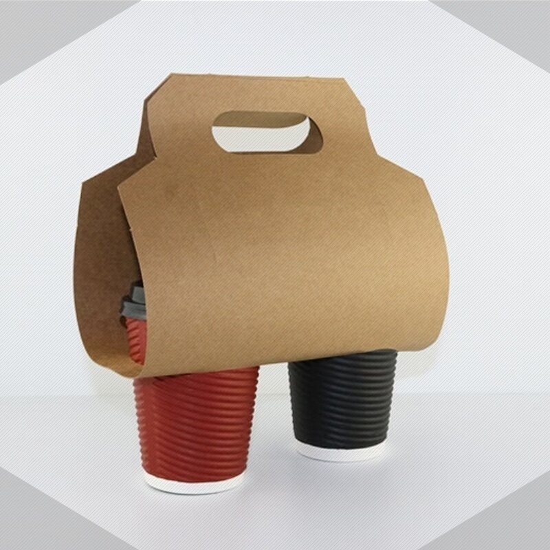饮料打包纸托奶茶6杯装手提四格4杯装两杯瓦楞固定纸杯托杯架商  兴达