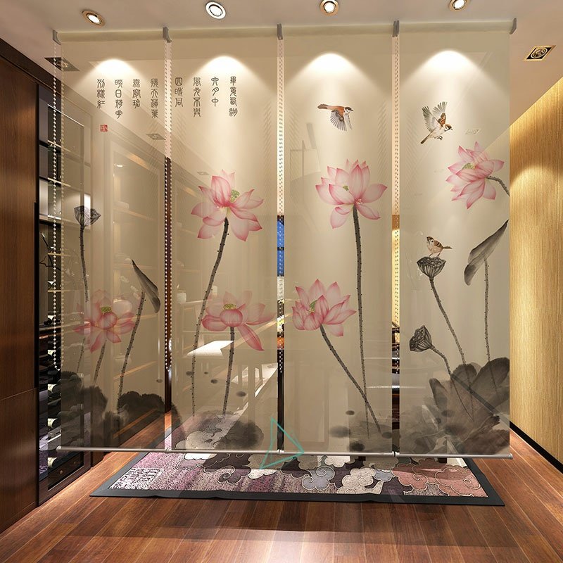 隔断古风房间装饰品软帘纱幔挡床屏风卷帘