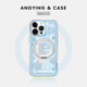 ANGYING × 冬日雪花适用iphone16promax手机壳新款苹果15pro磁吸保护套ip14支点简约好看Lo5高级感13带支架