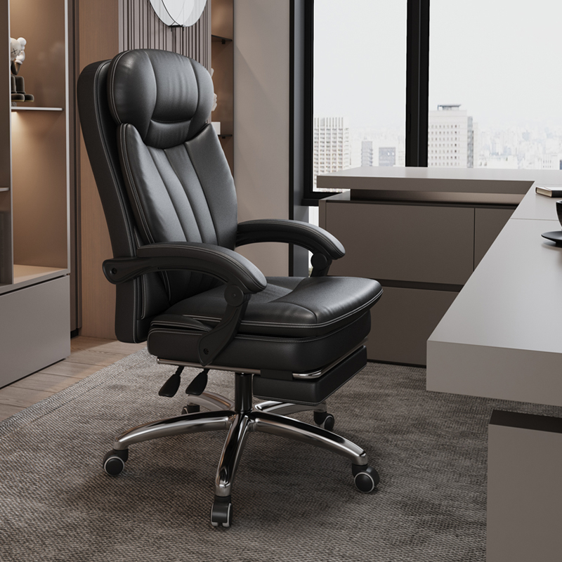 真皮老板椅办公室椅子舒适久坐电脑椅
