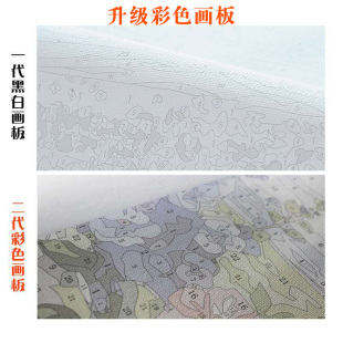 数字油画diy金色长城客厅装饰画手工绘填充定制填色油彩画龙抬头