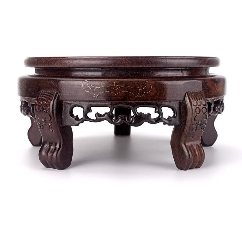 代购特价实木黑酸枝高脚底座花瓶底座奇石底座花盆底座高脚圆