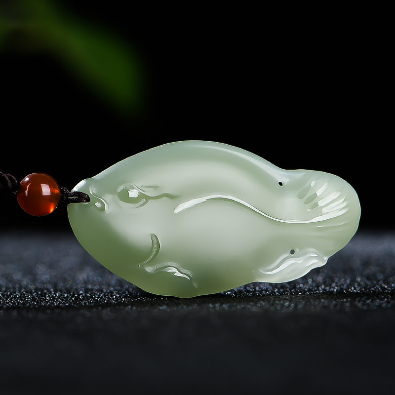 佳媛玉业和田玉年年有鱼玉吊坠 男女士款玉坠玉石玉挂坠玉牌