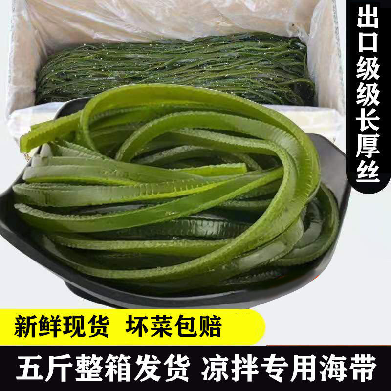 5斤箱装盐渍海带丝新鲜嫩海带丝1500g野生海带丝昆布丝火锅食材