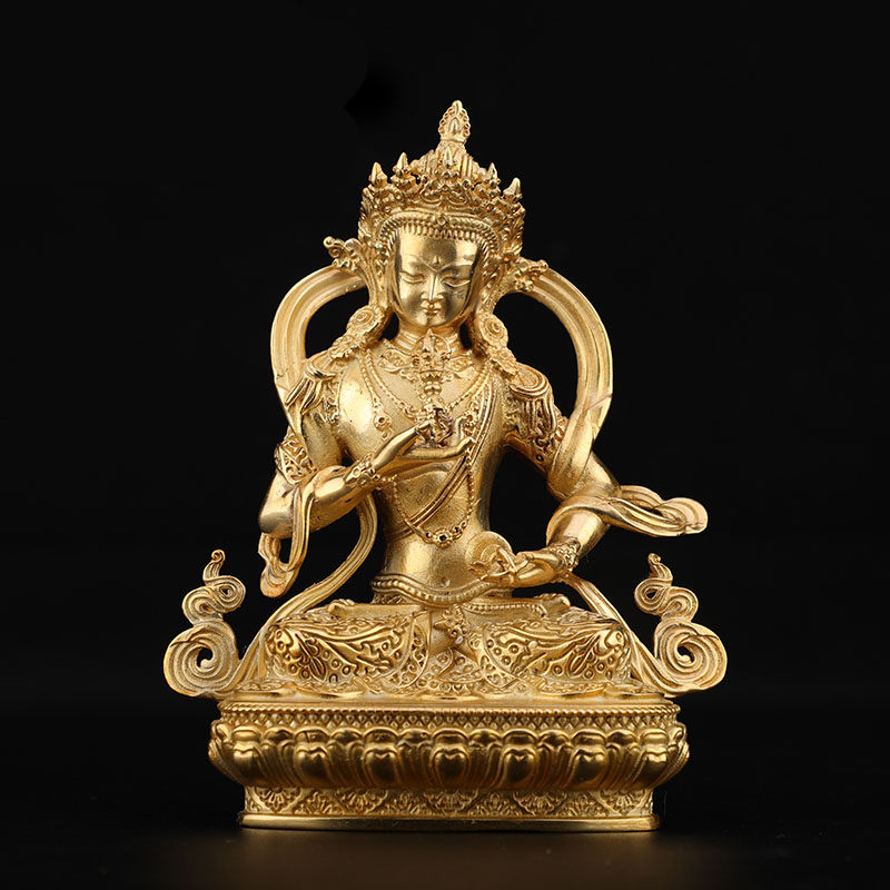 (今日5折)金刚萨埵佛像纯铜2寸3寸铜鎏金西藏居家客厅车载随身供奉迷