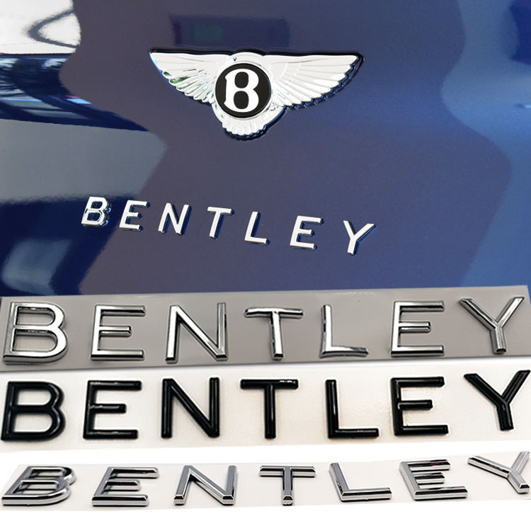 宾利车标欧陆添越后英文字母标bentely标志贴飞驰慕尚