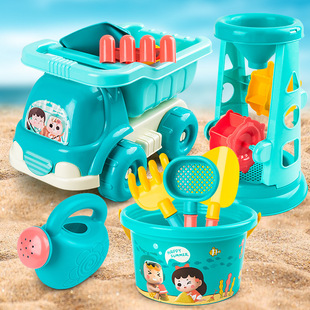 儿童沙滩玩具套装推车沙漏沙池宝宝玩沙工具挖沙铲子桶室内玩沙子