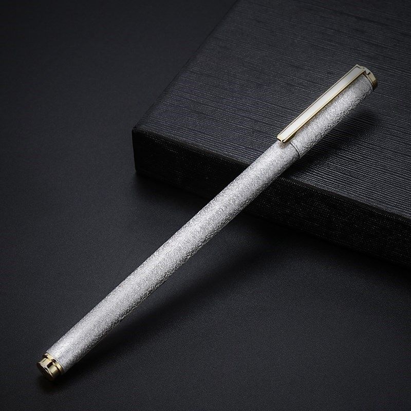 铁笔中性笔磨砂金属笔杆素碳笔学生用水笔高档商务签字笔刻字