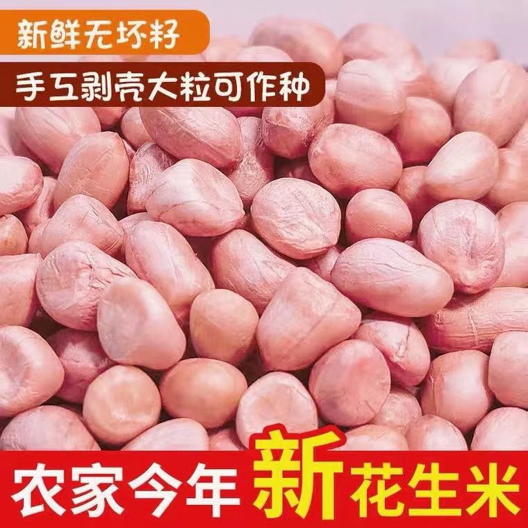 2023年生花生米 大颗粒花生农家精选新鲜晒干原味玻壳100g5斤包邮